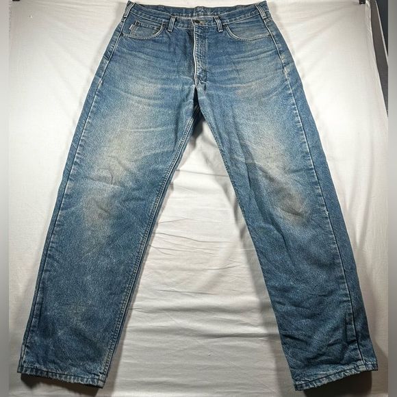 Carhartt Other - Carhartt Relaxed Fit Flannel Lined B21 DST Denim Jeans Mens 34 X 32 Blue
